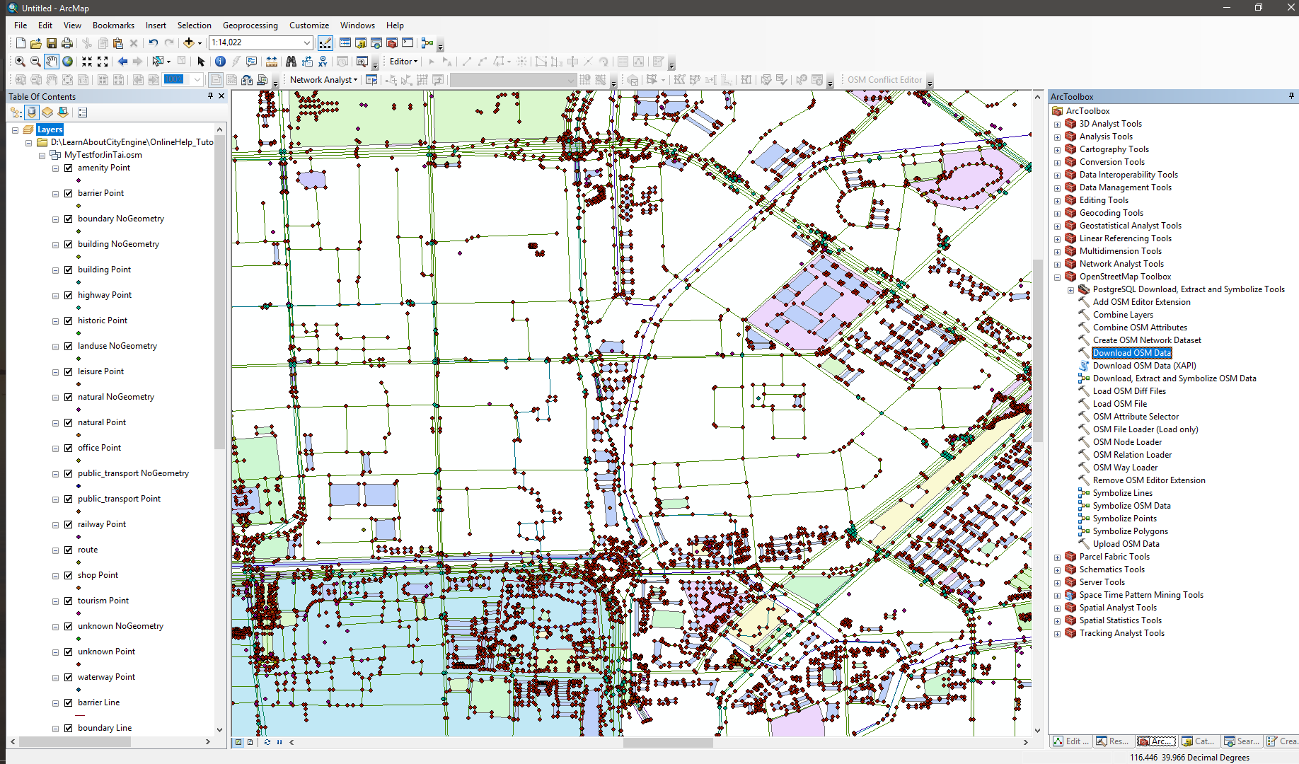 ArcMap直读OSM